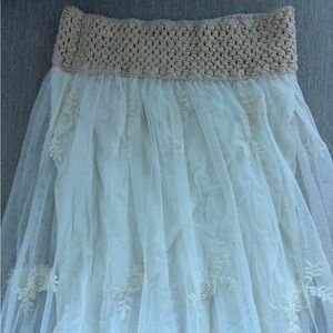 Elegant Cream Lace Maxi Skirt